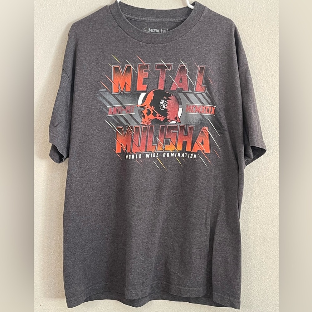 Metal Mulisha Y2K Shirt Mens XL Gray Red World Domination Motocross Racing